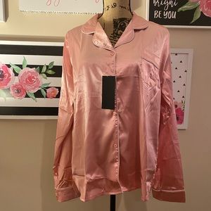 Pink Satin Pajama Set